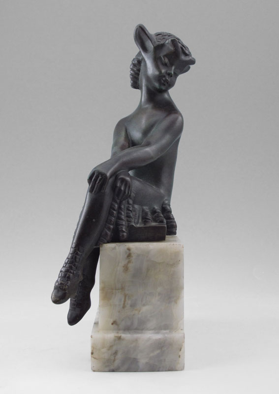 PATINATED BRONZE SHY YOUNG SATYR 149289