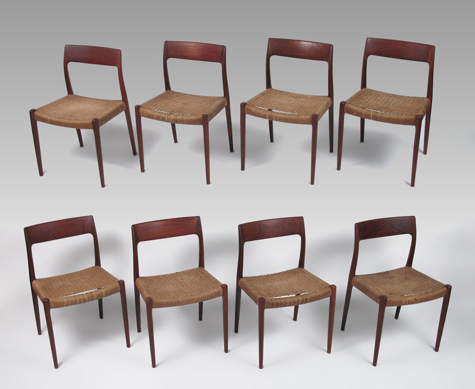 SET OF 8 J L MOLLER DANISH MODERN 1492a1