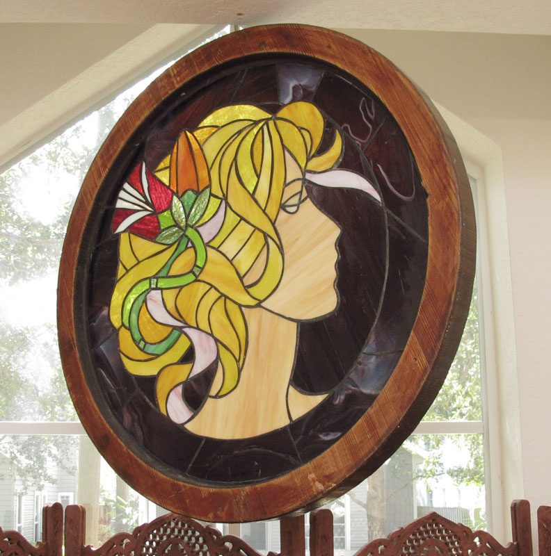 STAINED AND LEADED GLASS WINDOW PORTRAIT