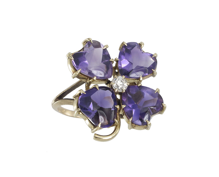 ANTIQUE AMETHYST DIAMOND CLOVER 149354