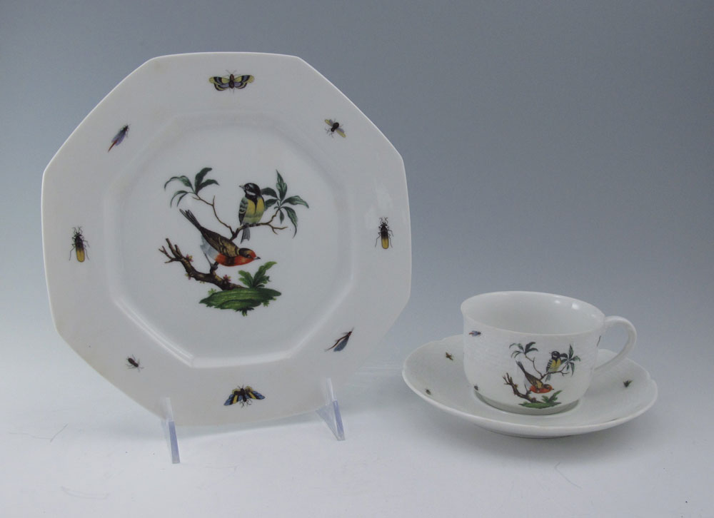 FRENCH LIMOGES CHINA DESSERT SET: A