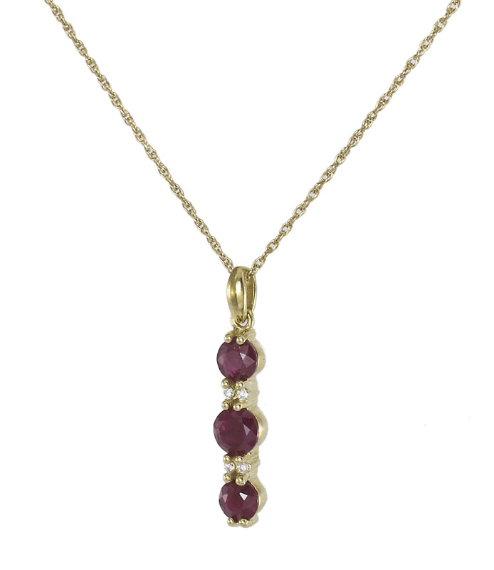 14K GOLD DIAMOND AND RUBY PENDANT 149365