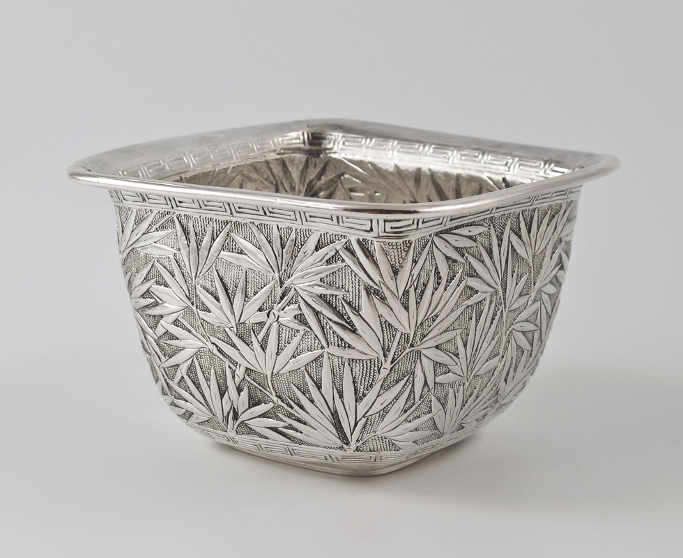 REPOUSSE JAPANESE SILVER BOWL  14938c