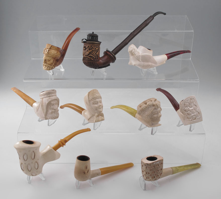 COLLECTION OF 10 MEERSCHAUM PIPES  1493c8