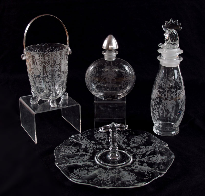 4 PIECE HEISEY ORCHID GLASS To 1493d4