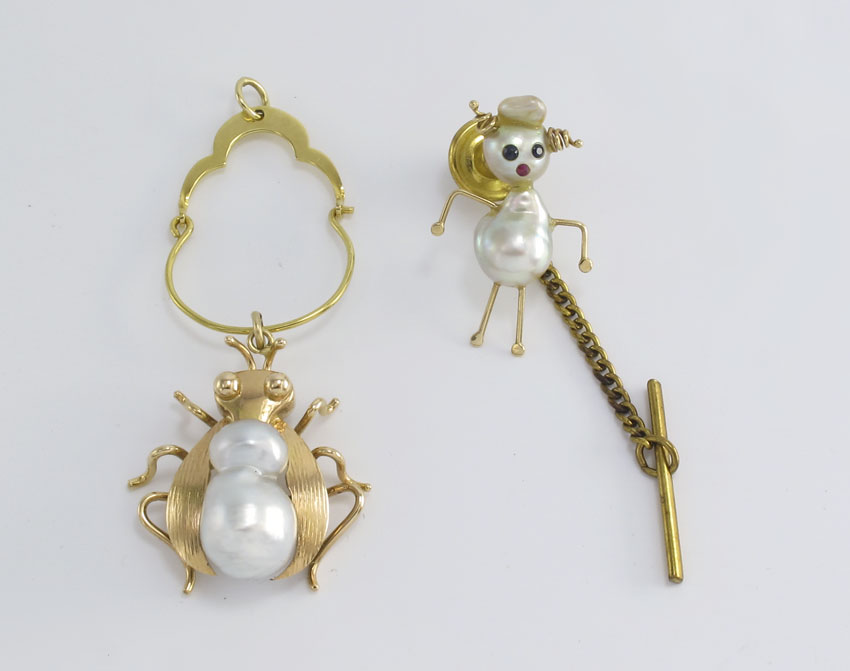 WHIMSICAL BAROQUE PEARL FIGURAL 1493dc