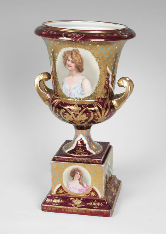 ROYAL VIENNA PORCELAIN PORTRAIT URN: