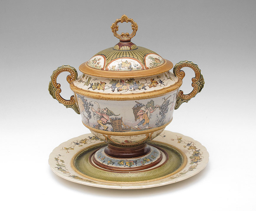 METTLACH PUG PUNCH BOWL AND UNDER 149453