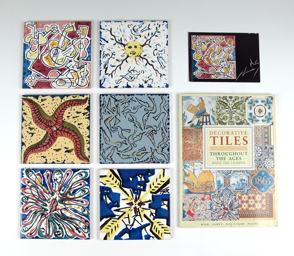 6 SALVADOR DAIL PAINTED TILES 1954: