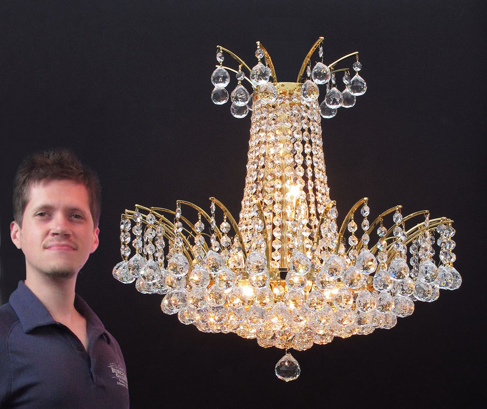 CRYSTAL 9 LIGHT CHANDELIER: The