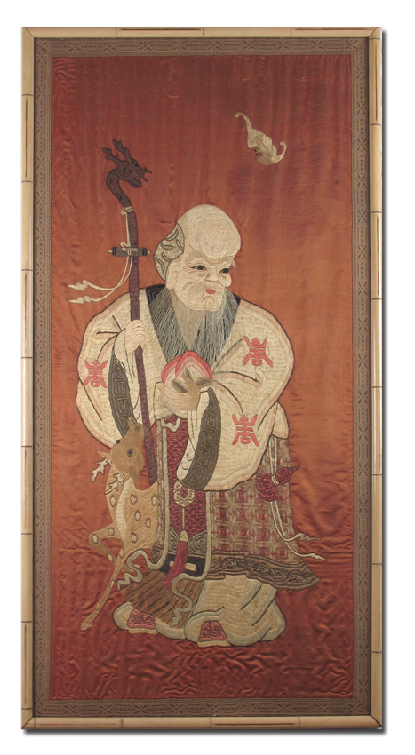 ALMOST 5 FT TALL CHINESE EMBROIDERY 1494a7
