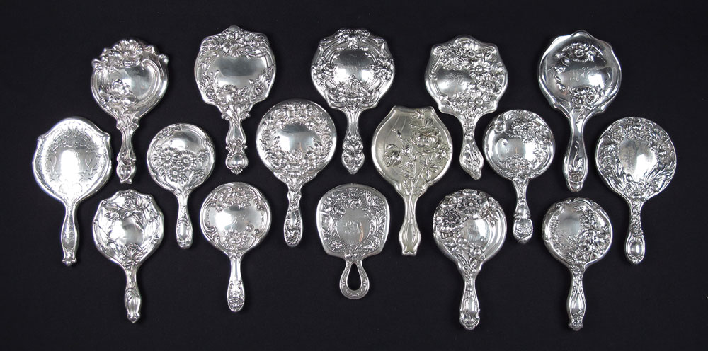 COLLECTION OF 15 ART NOUVEAU STERLING 1494d8