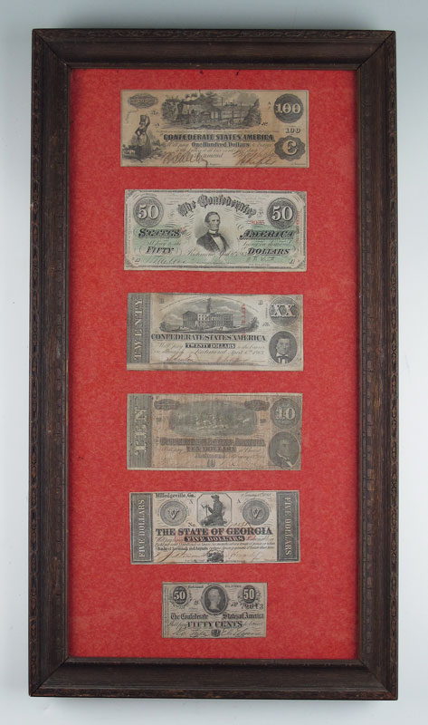 FRAMED SET OF CONFEDERATE CURRENCY  1494e1