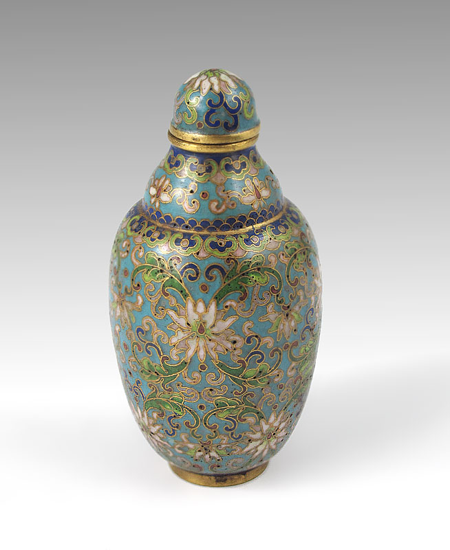 MINIATURE CLOISONNE SNUFF BOTTLE  14953b