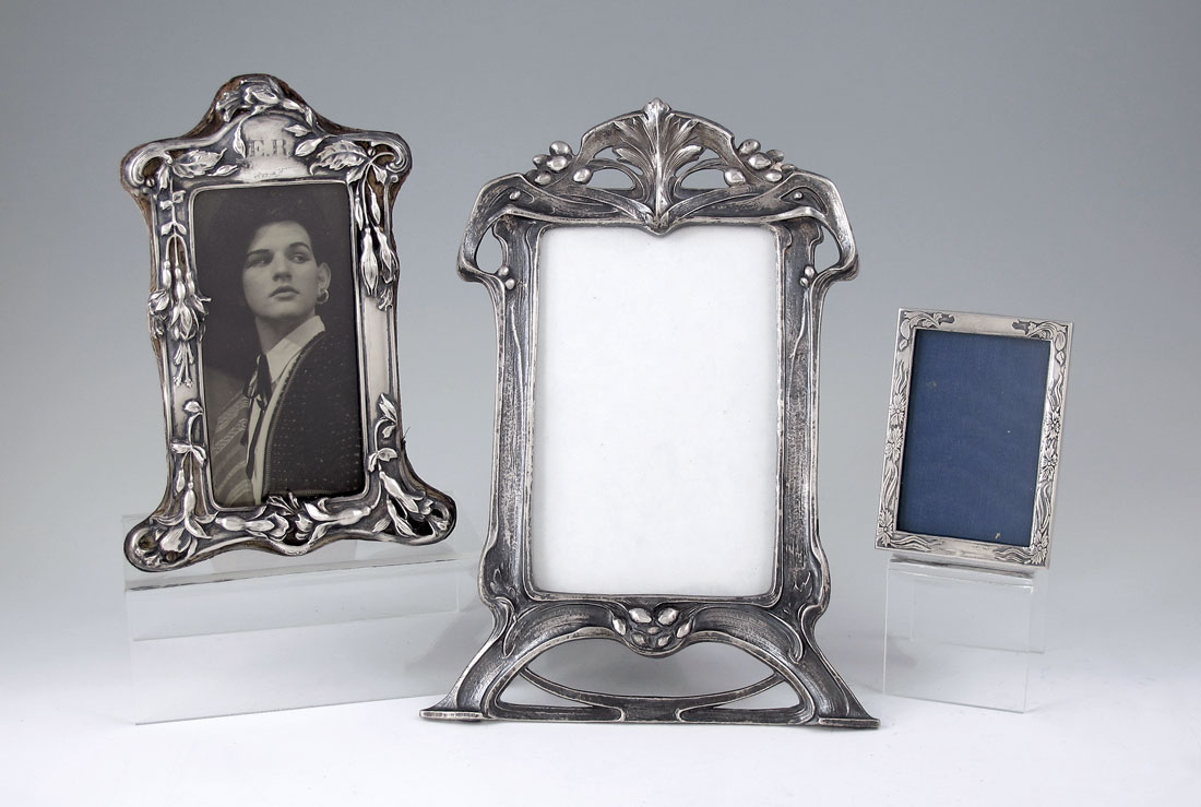 3 ART NOUVEAU STERLING PHOTO FRAMES  149555