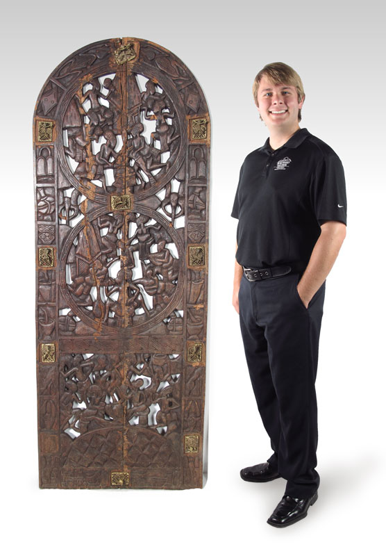 CARVED AFRICAN BAMUM DOOR CAMEROON  14955a