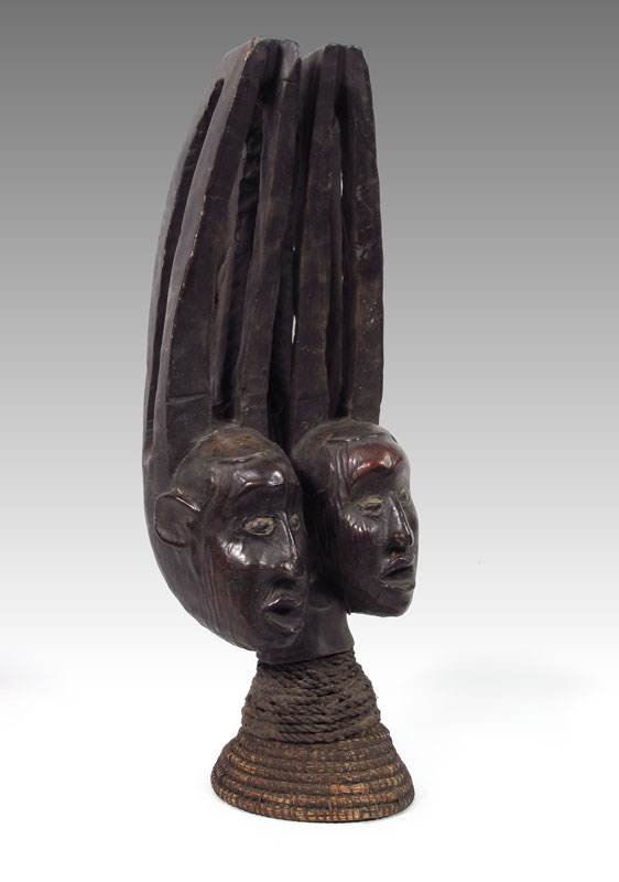 CARVED AFRICAN EKOI HEADDRESS  149592