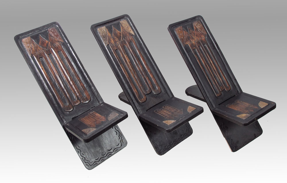 CARVED AFRICAN 3 PIECE CONTEMPORARY 1495a4