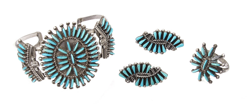 ZUNI PETIT POINT TURQUOISE AND