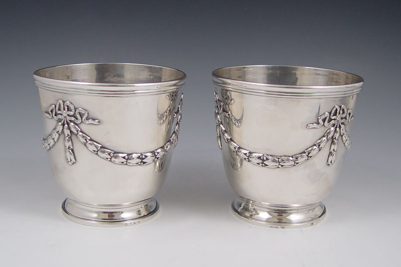 PAIR A. AUCOC FRENCH SILVER CACHE