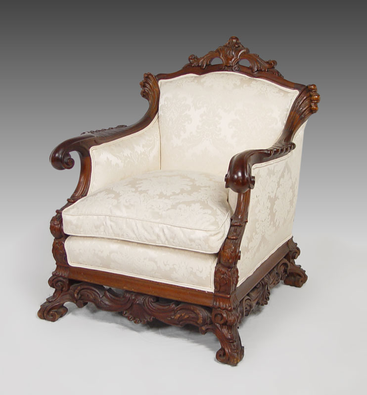 ITALIAN CARVED UPHOLSTERED PARLOR 14962d