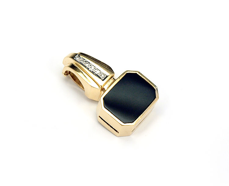 14K DIAMOND ONYX SLIDE ENHANCER  14965d