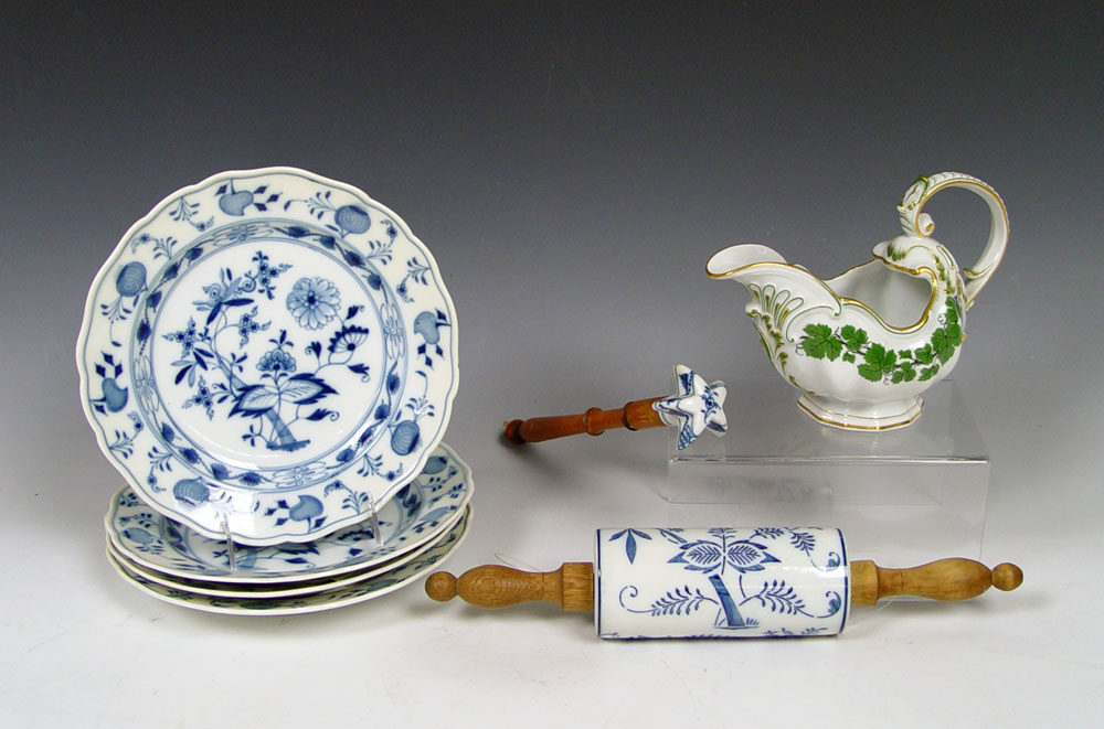 MEISSEN BLUE ONION AND FULL GREEN: