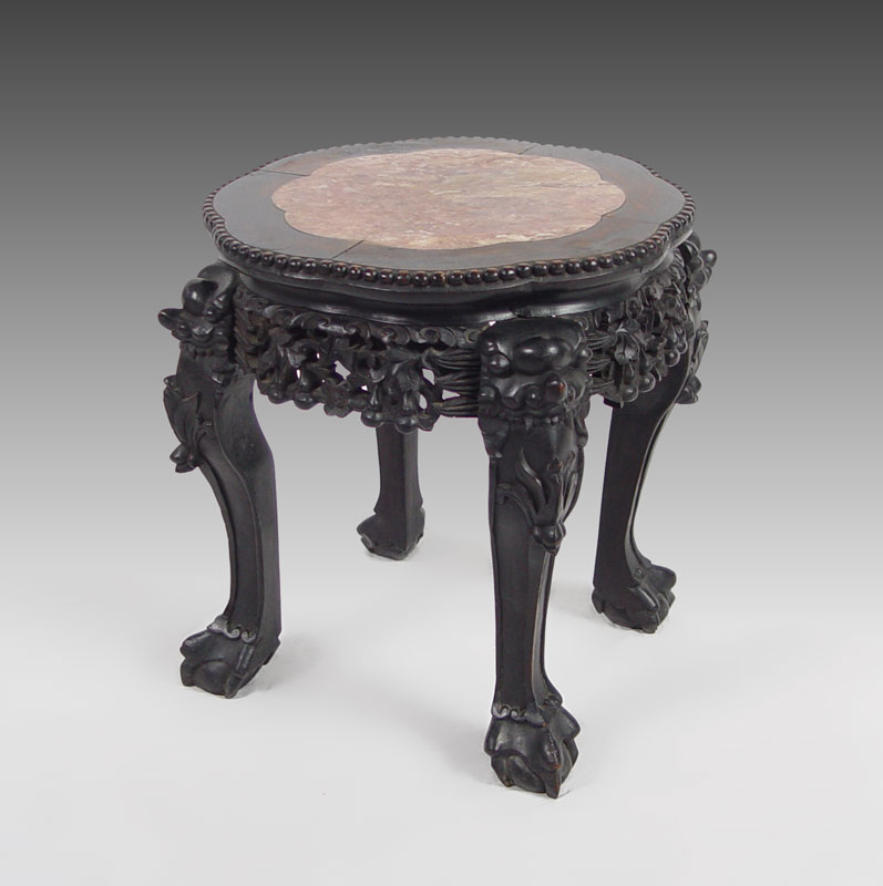 CHINESE MARBLE TOP JARDINIERE STAND  14967f