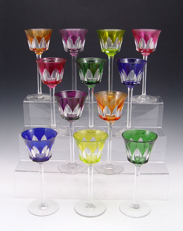 SET OF 12 BACCARAT CUT TO CLEAR