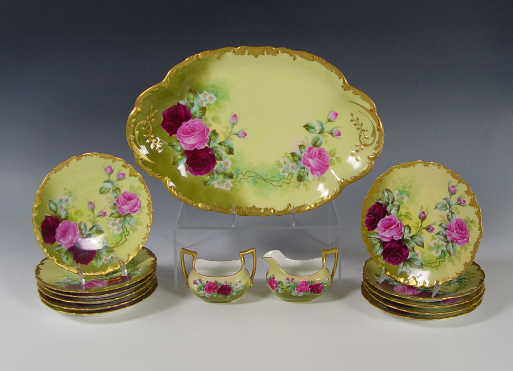 LIMOGES HAND PAINTED CHINA DESSERT