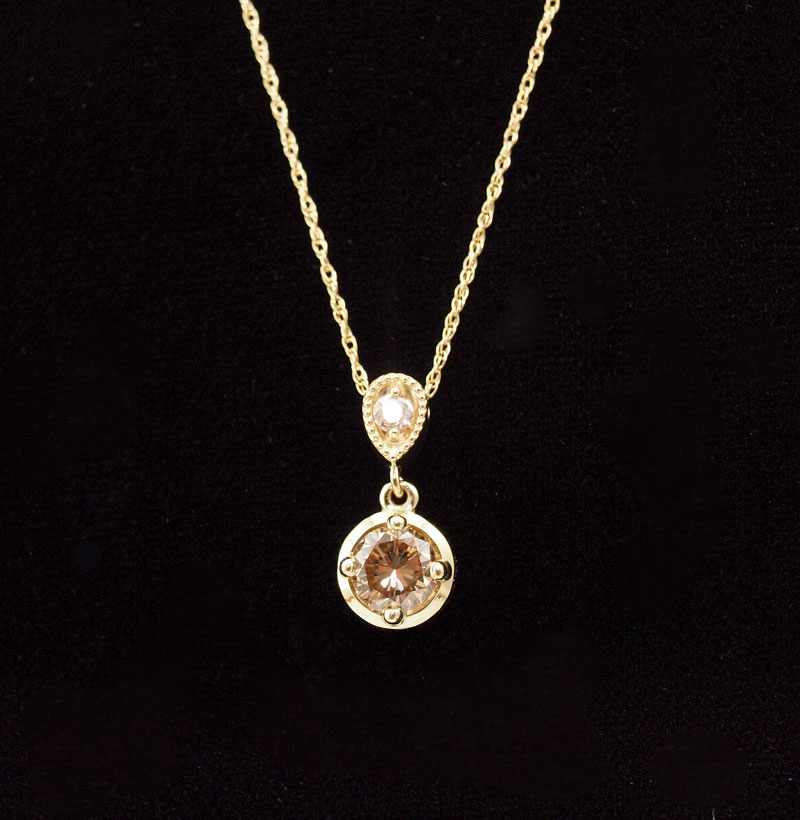 CHOCOLATE DIAMOND PENDANT: 14K