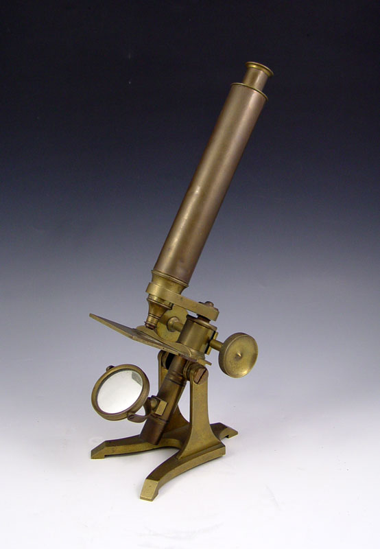 F. WEST LONDON BRASS MICROSCOPE: