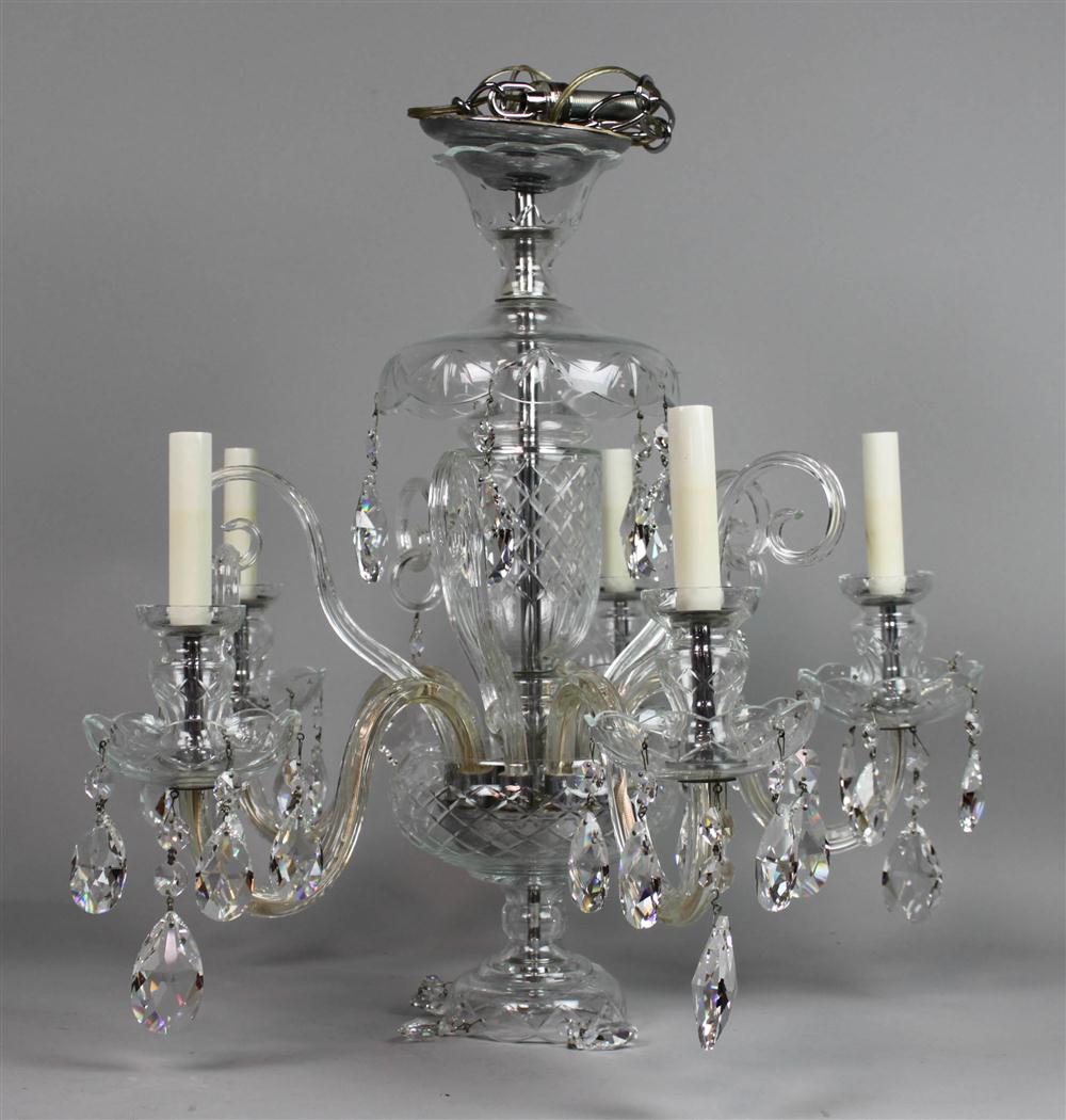 CZECHOSLOVAKIAN GLASS FIVE-LIGHT