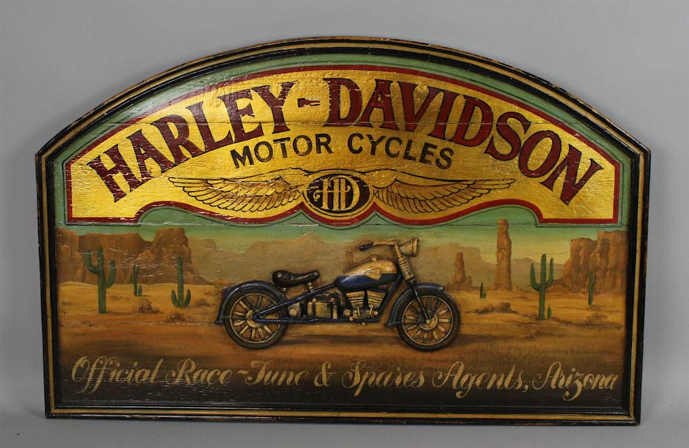 CARVED AND PAINTED WOOD HARLEY-DAVIDSON