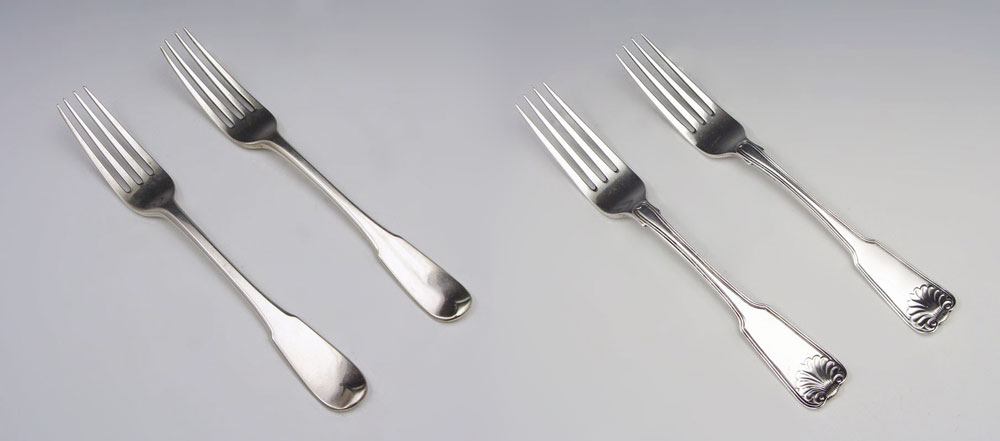 C4 ENGLISH & IRISH GEORGIAN SILVER FORKS: