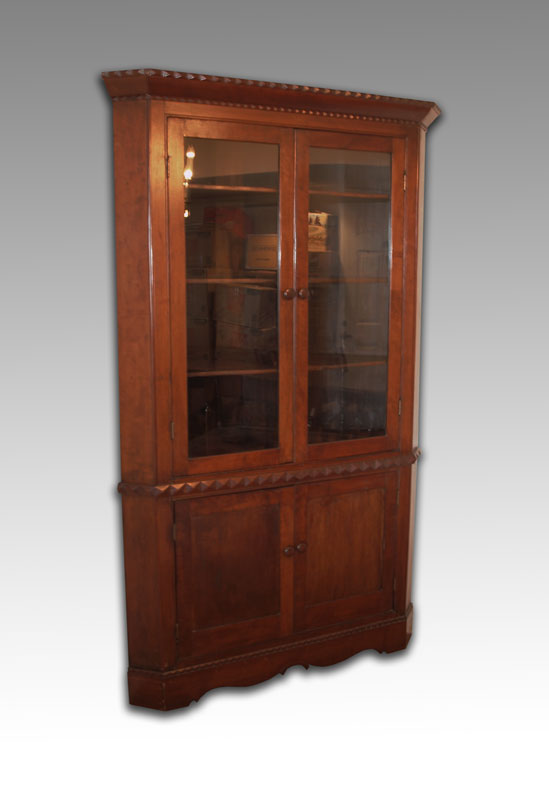 19th C HANDCRAFTED CORNER CABINET  147376