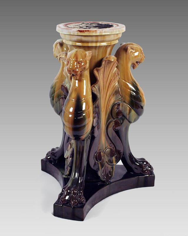 CLEMENT MASSIER MAJOLICA TRI FOOTED