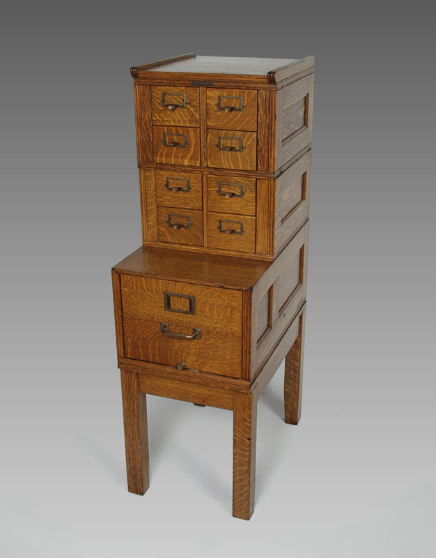 YAWMAN & ERBE TIGER OAK FILE CABINET: