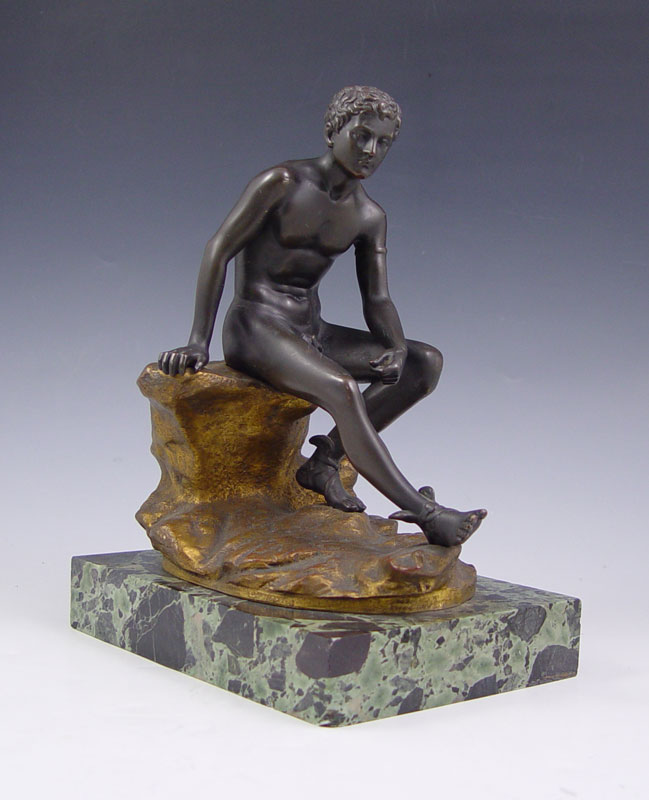 CONTINENTAL BRONZE OF A YOUNG SEATED 1473a6