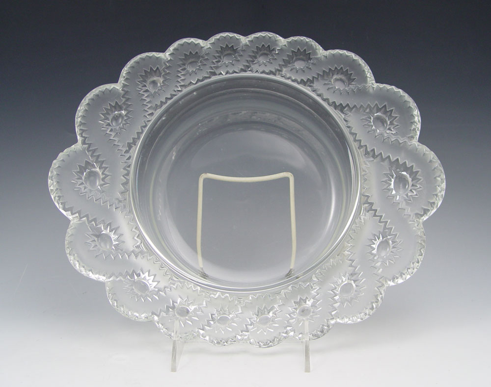LALIQUE FRENCH CRYSTAL BOWL Frosted 1473bc