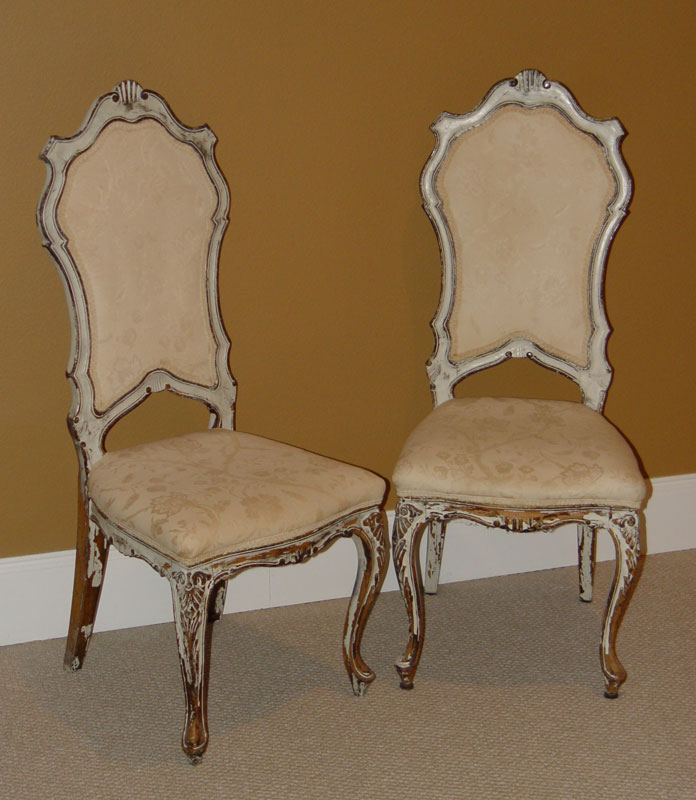 PAIR OF ITALIAN CARVED AND PAINT