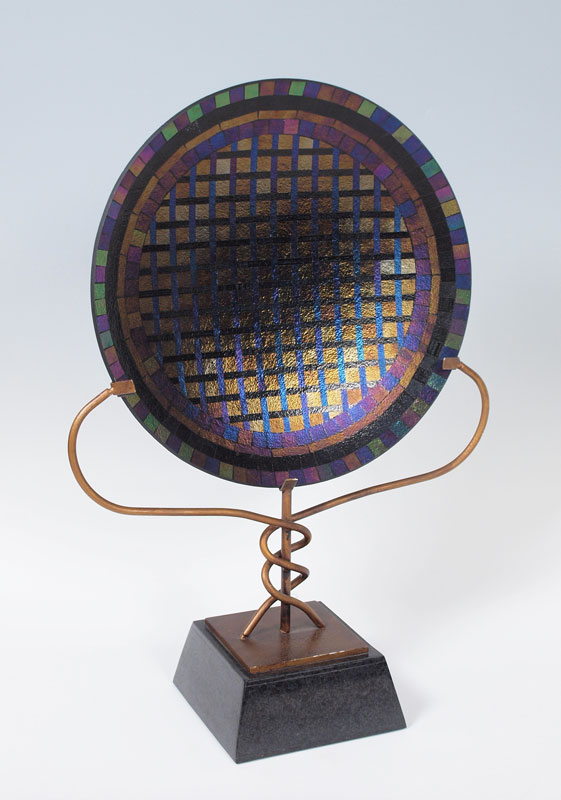 DICHROIC ART GLASS CHARGER ON STAND: