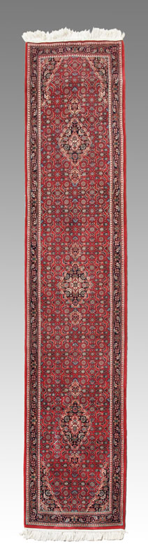 PERSIAN HAND KNOTTED WOOL RUNNER 14743e