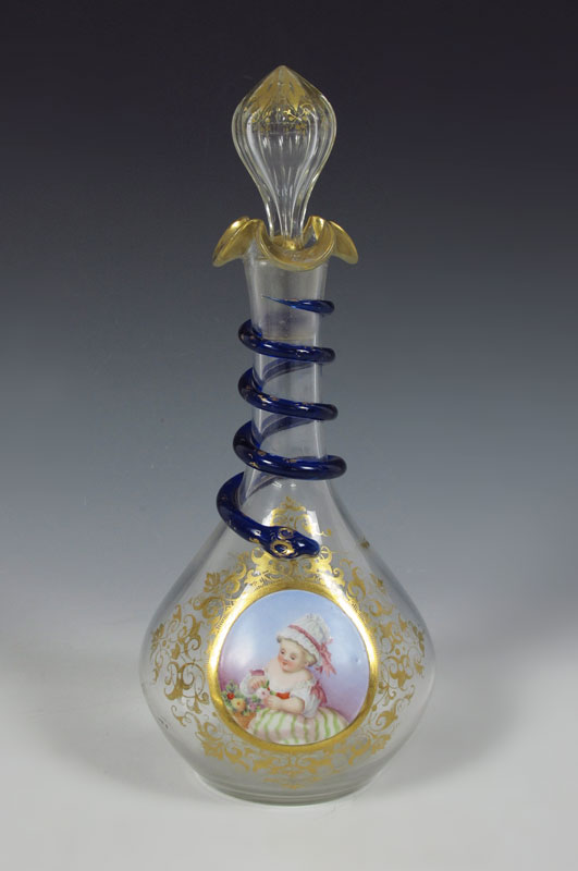 19th C BOHEMIAN GLASS PORTRAIT