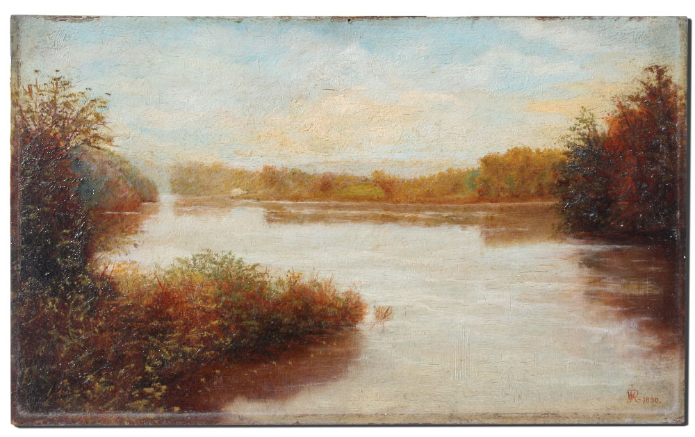 LAKE QUINSIGAMOND OIL/BOARD PAINTED