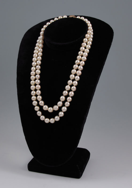 DOUBLE STRAND OF CULTURED PEARLS: