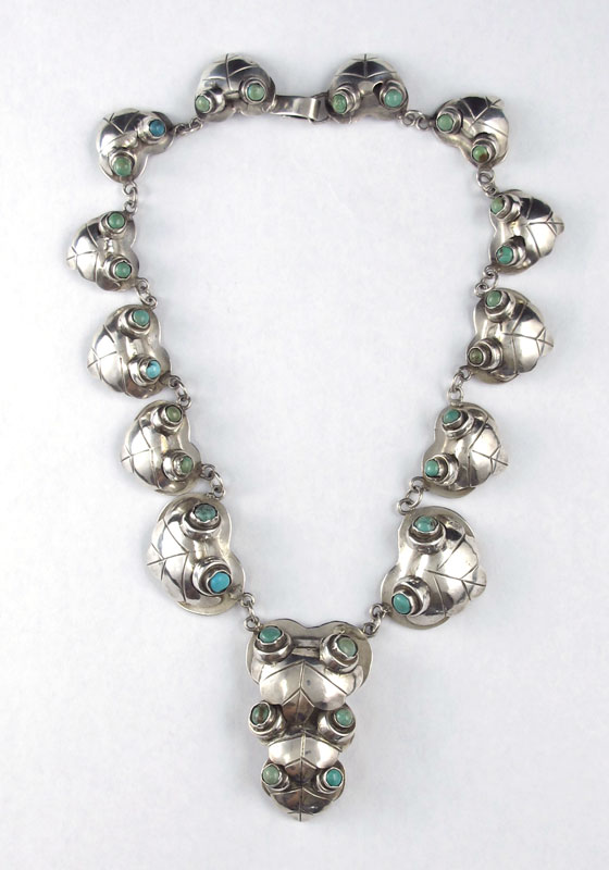 MEXICAN SILVER NECKLACE WITH TURQUOISE 1477ad