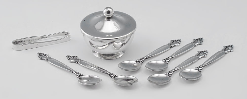 STERLING 6 PIECE GEORG JENSEN ACANTHUS