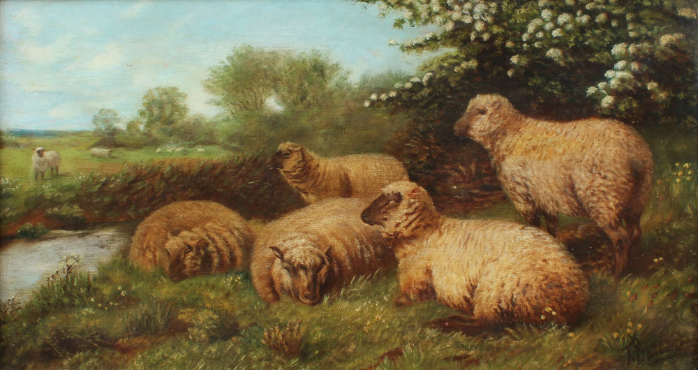 19TH C LANDSCAPE WITH SHEEP Oil Canvas 147812