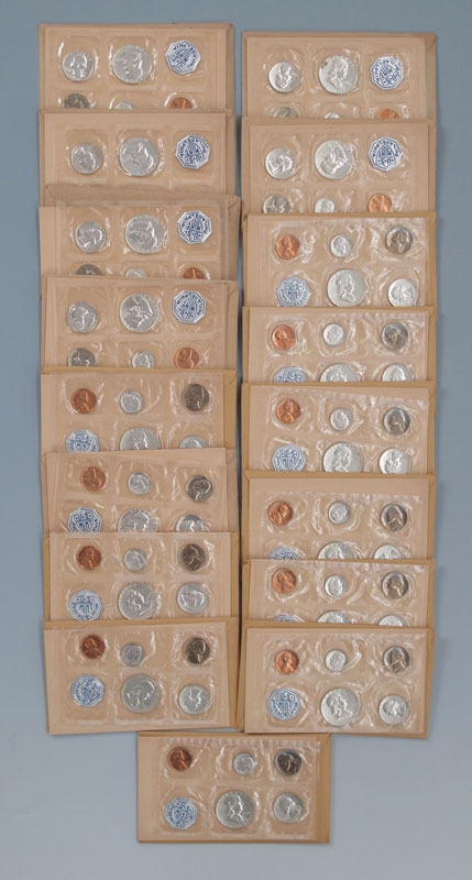 17 PROOF COIN SHEETS US MINT 1958 14781d